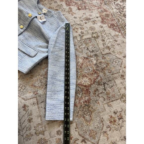 J Crew Tweed Lady Jacket Long Sleeve Gold Buttons Womens Size 6P NWT - Picture 8 of 10